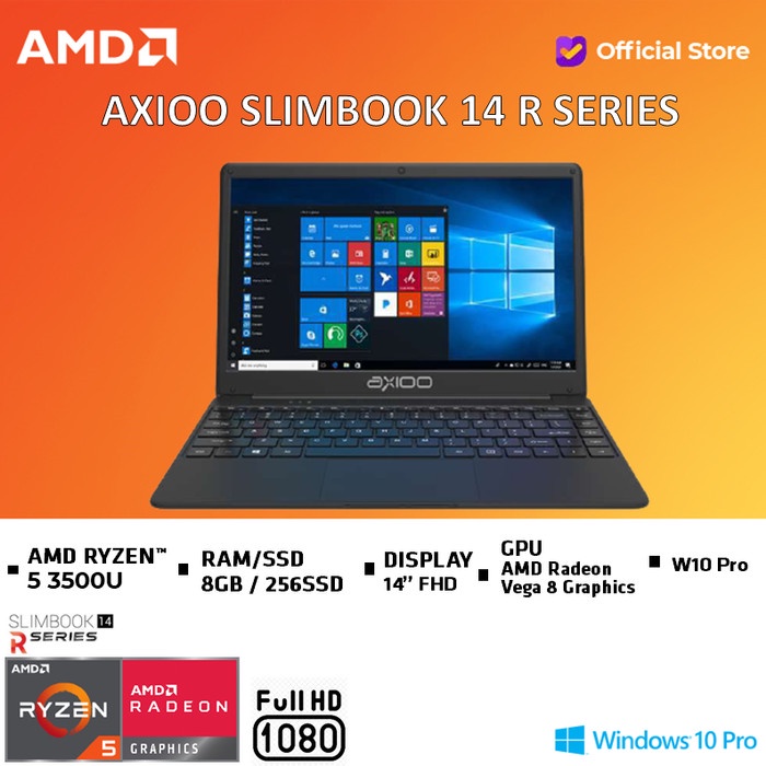 SPESIAL PROMO SALE AXIOO SLIMBOOK 14 R Series | RYZEN 5 3500U 8GB 256SSD W10PRO 14"FHD - Grey
