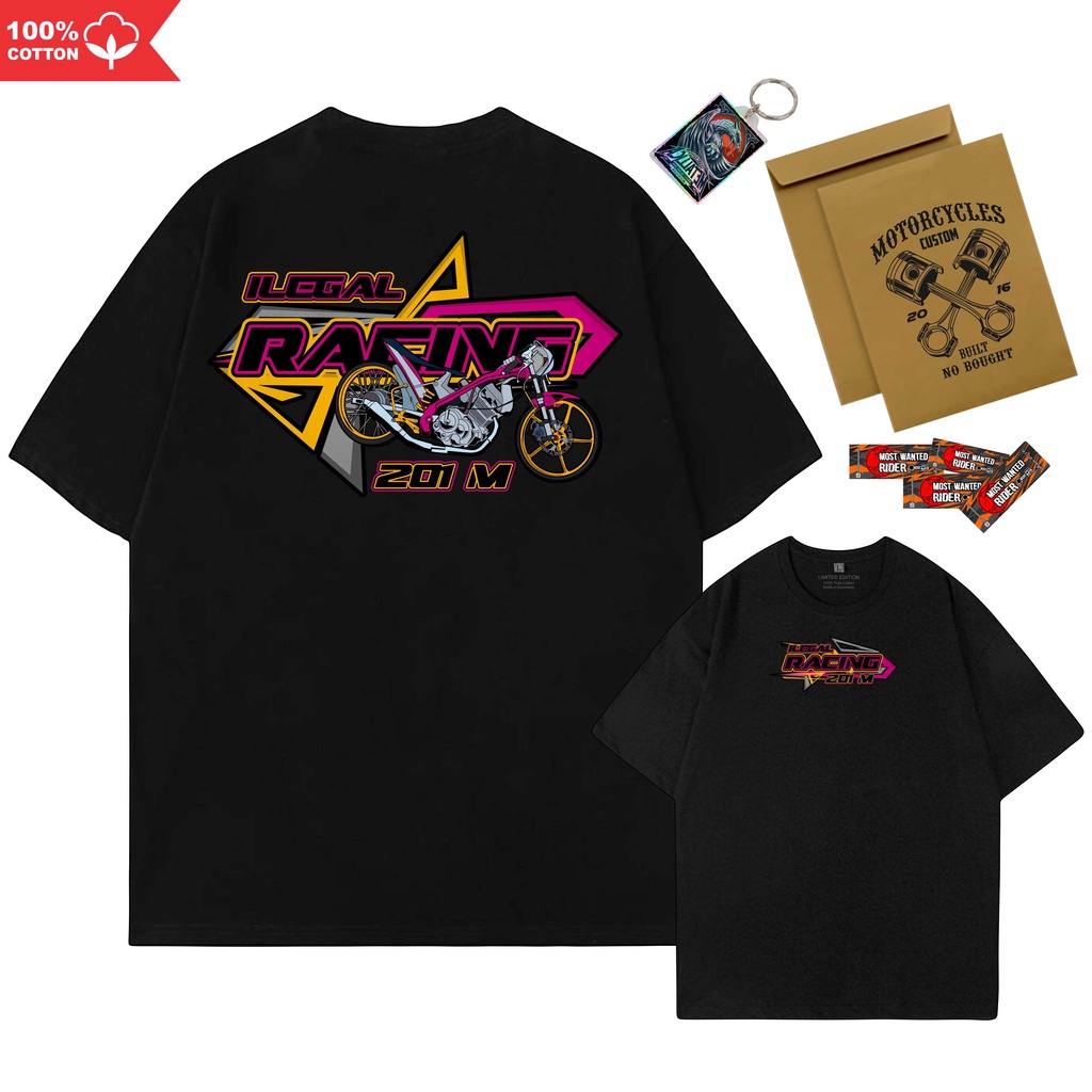 Kaos ILEGAL RACING Kaos Motor Kaos HONDA CB C70 MEGAPRO Kaos Racing Drag