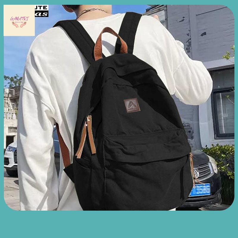 Tas Kekinian / Kanvas Pria Wanita (HITAM) Tas Ransel Kanvas Pria Wanita (ARMY) Tas Pria Wanita Kanva