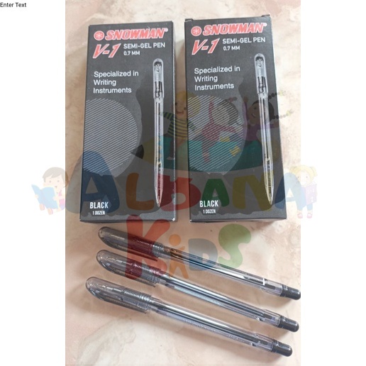 

Ecer Pulpen Snowman v-1 semi gel pen 0,7mm hitam alat tulis Ready