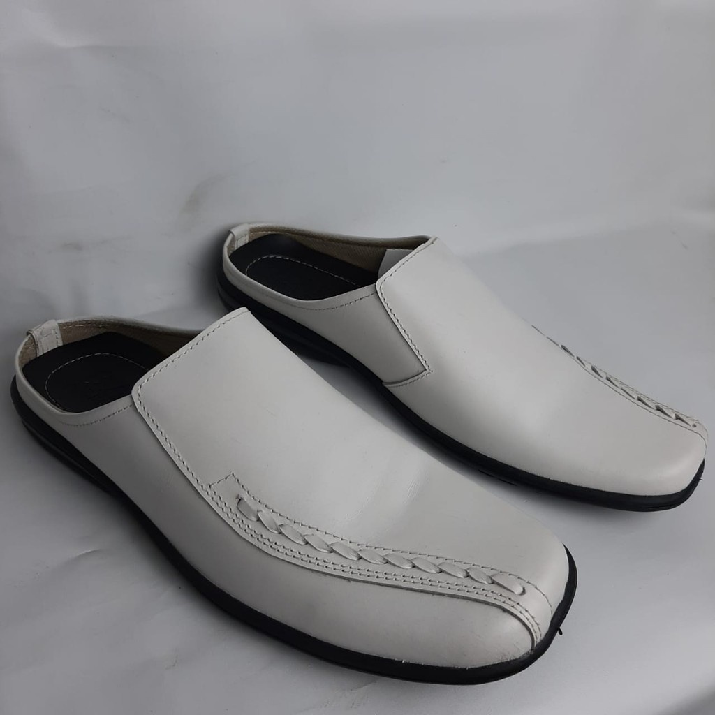 Sepatu Sandal Pria Tutong Bustong Bahan Kulit Sintetis Asli Garut