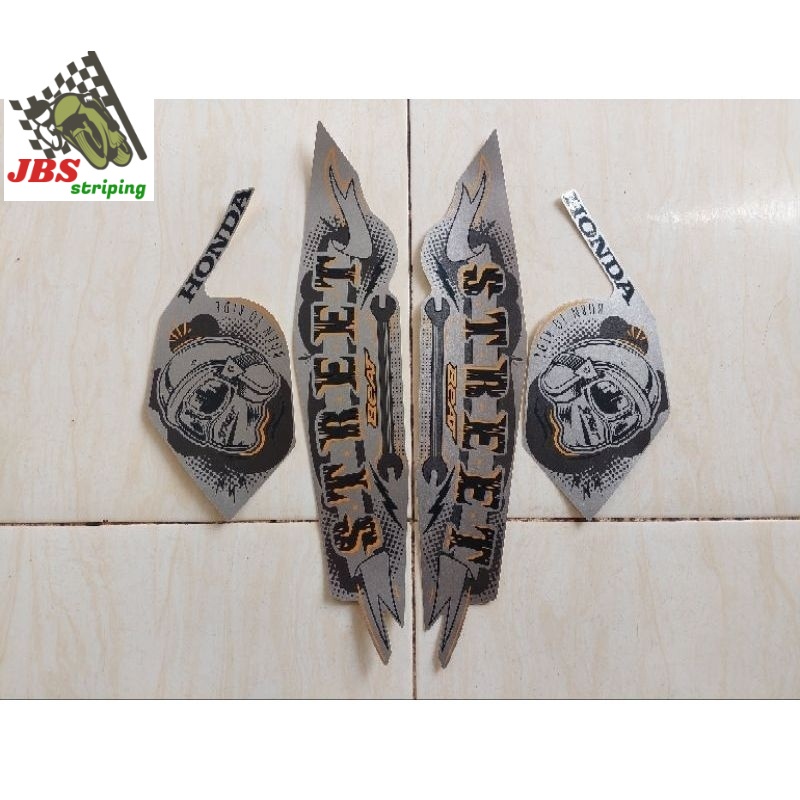 striping beat stiker beat honda beat street led esp fi cbs 2023 silver lis body beat