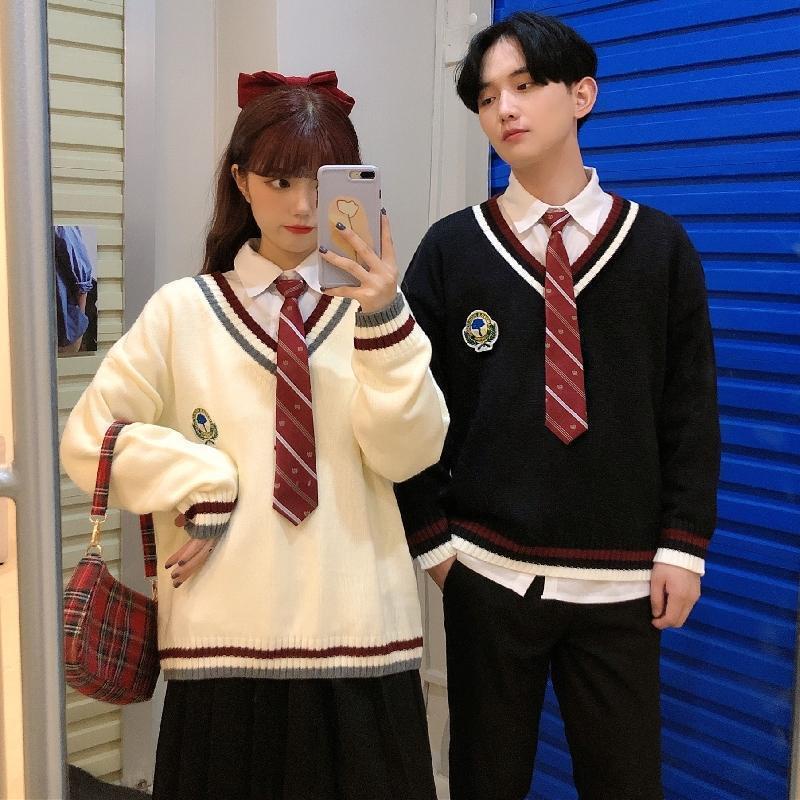 Korean version autumn school uniform sweater set, college wind and sun department jk uniform,