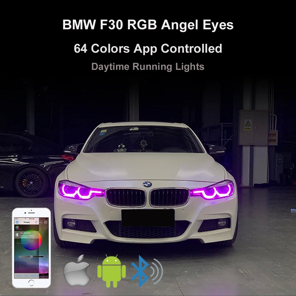 BMW F30 F35 RGBW Angel Eye DRL 3 Series 330i 328i 320i 320d 2012-2019