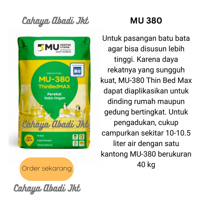 MU 380 PEREKAT BATA RINGAN 40KG