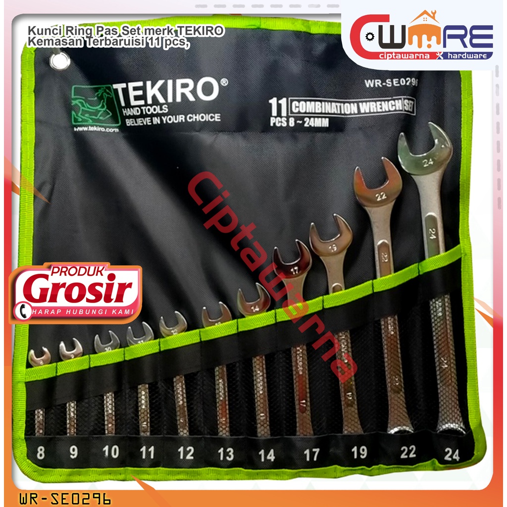 Kunci Ring Pas Kombinasi Combination Wrench Set Tekiro WR-SE0296 - Cw1