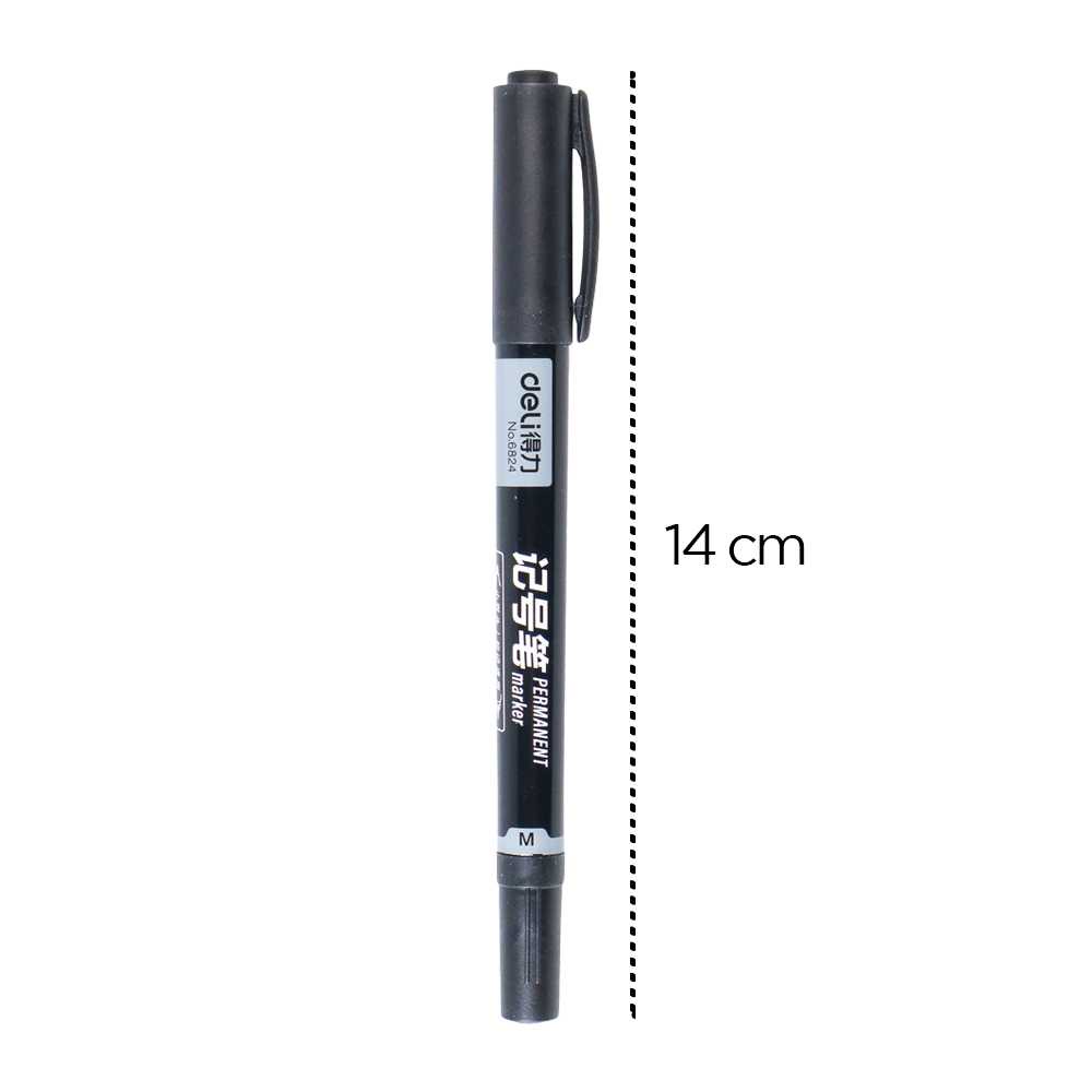 ‼️COD‼️ LCKMNOFCLSTR Deli Pena Permanen Dual Head Tip Marker Pens Waterproof - 6824 ‼️COD‼️