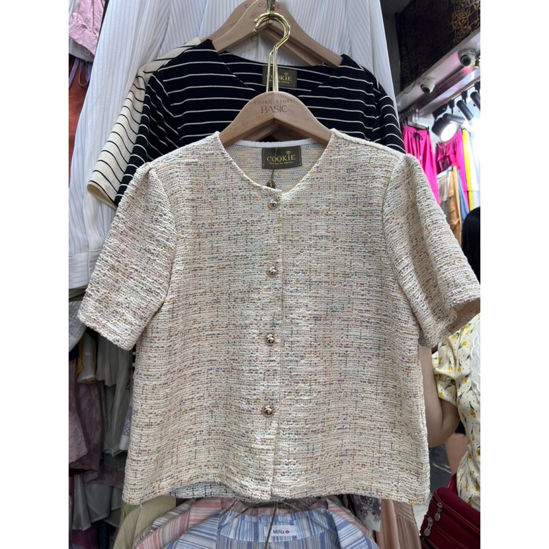 PROMO TERBATAS READYSTOCK COOKIE TWEED TOP IMPORT BANGKOK BKK