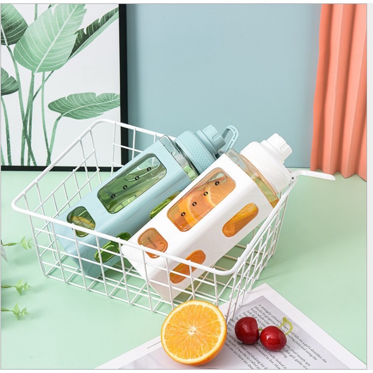 Botol Minum Air Kotak Segi Minuman Food Plastik