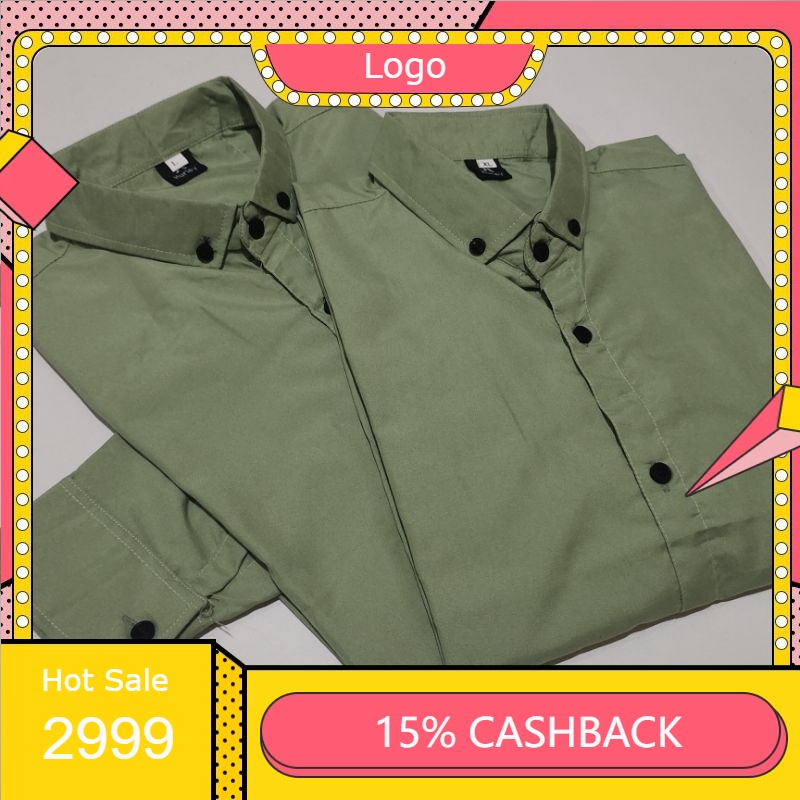 KEMEJA HIJAU SAGE PANJANG PENDEK PRIA/rajawali garuda xxl xxxl xxxxl