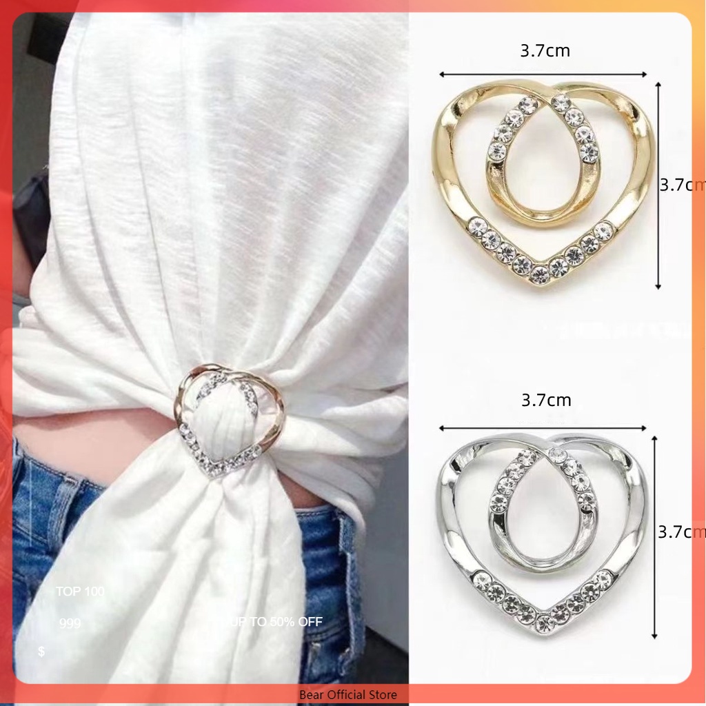 Bros Pin Desain LOVE minimalis Aksesoris Scarf / Syal Wanita /Bros pin