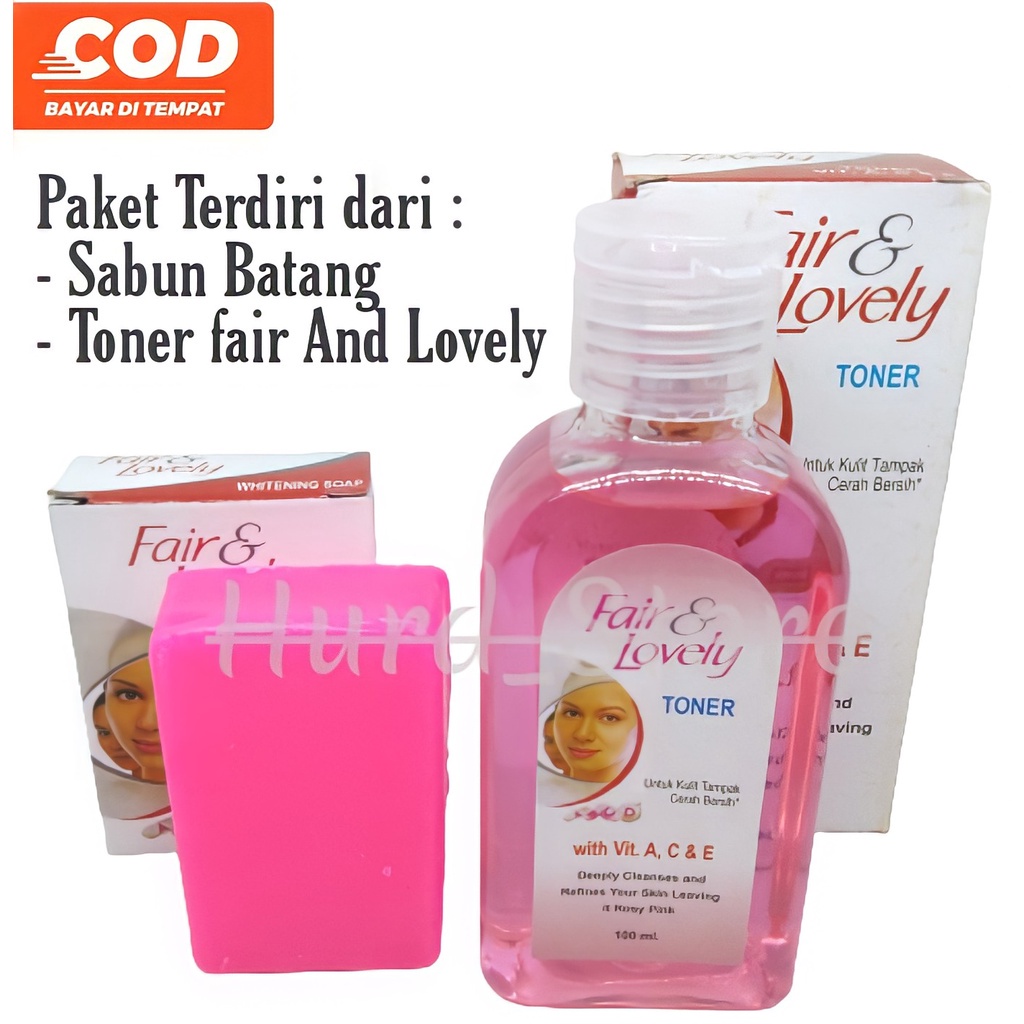 Hurd Store Paket 2in1 Fair And Lovely - Sabun Batang Fair And Lovely Plus Toner Fair And Lovely - Fa