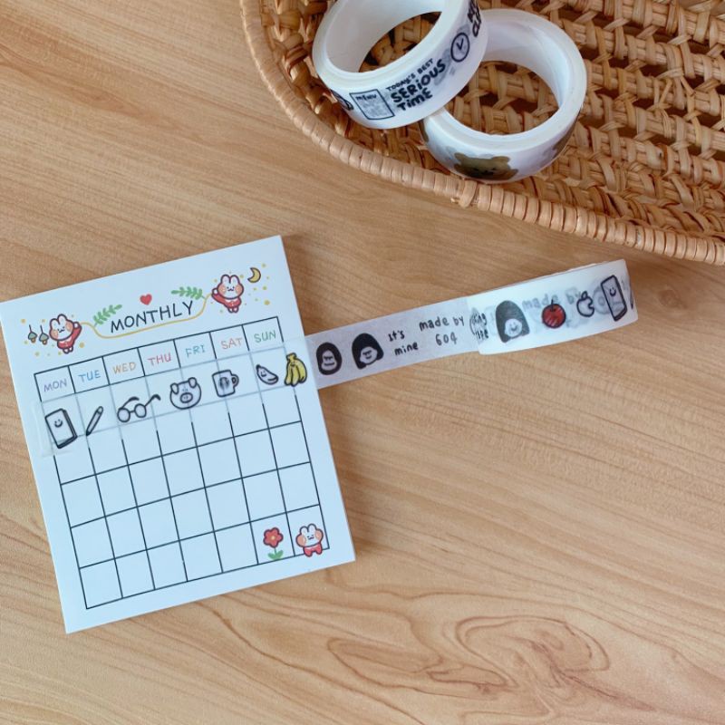 

1A. washi tape selotip motif - dekorasi planner diary journal - korea Korea[thehanscorner]