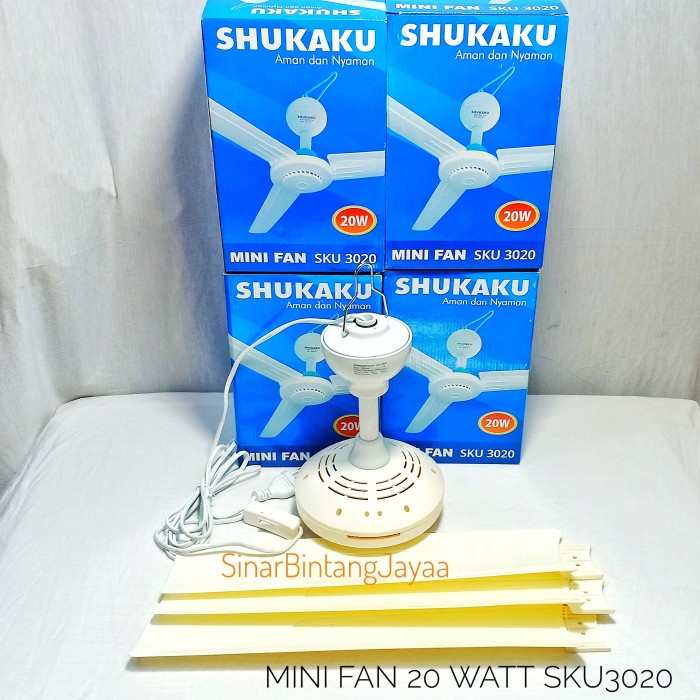 SHUKAKU KIPAS GANTUNG 20W sku3020 baling daun 3/MINI FAN SHUKAKU 20wat