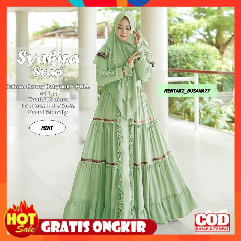 KAIN ADEM HALUS TEBAL / Gamis Syari Free Hijab / Baju Gamis Mewah Elegan / Syari Set Muslimah / Gami