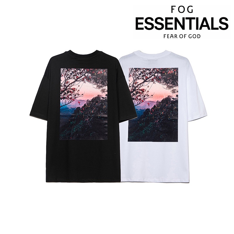 [COD] ESSENTIALS FOG Fear Of God Oversize Arrival White Black Tshirt Loose Printing Men Women FG Tee