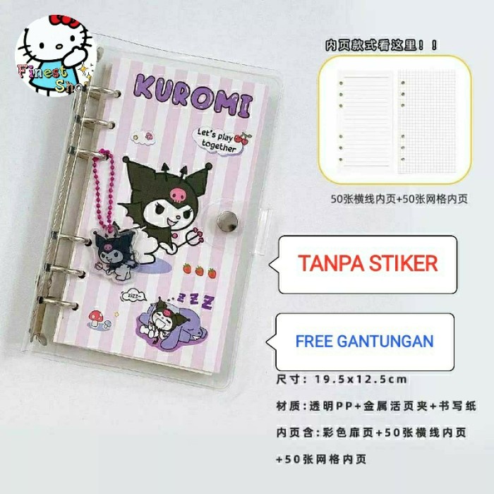 

MURAH- Buku Binder Ring Besi FREE STIKER Gantungan Cute NoteBook Diary Kawaii - Pompurin- 1.2.23