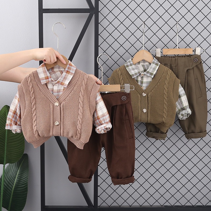 Kiddos - Setelan Kemeja Jas Modern Anak Laki2 Usia 1 2 3 4 5 6 7 Tahun Casual Branded Import Premium