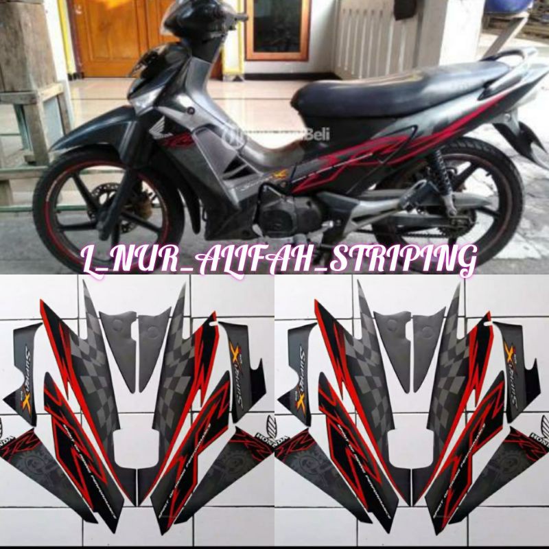 STIKER STRIPING LIS LES POLET BODY MOTOR HONDA SUPRA X 125 R 2008