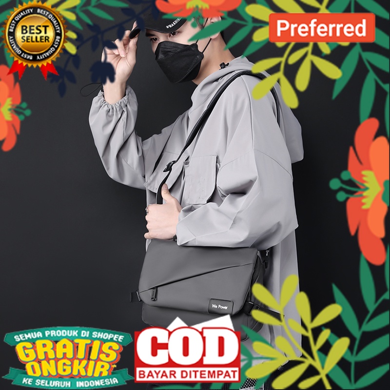 HAOSHUAI 1100-31 Tas Selempang Pria Tas Bahu Sling Bag Bahan Anti Air WATCHKITE WKOS// TAS KEREN KEK