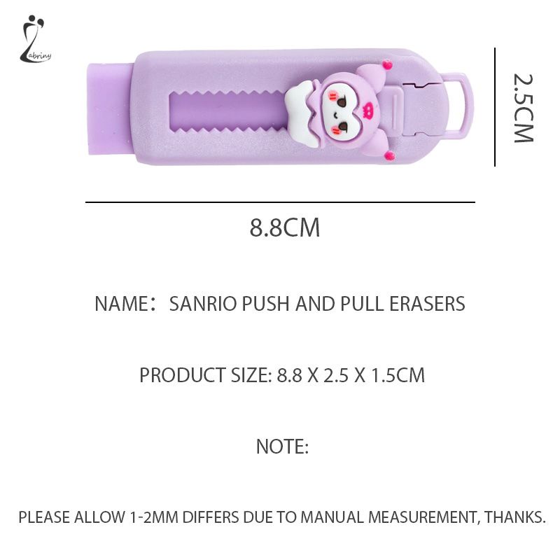 

Warna Macaron Kartun Lucu Sanrio Ujian Siswa 4B Penghapus Telescopic Push And Pull Z