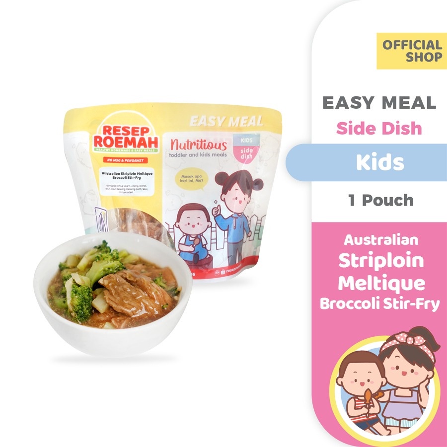 

RESEPROEMAH Australian Striploin Meltique Broccoli Stir-Fry / Tumis Brokoli Striploin / KID / No MSG