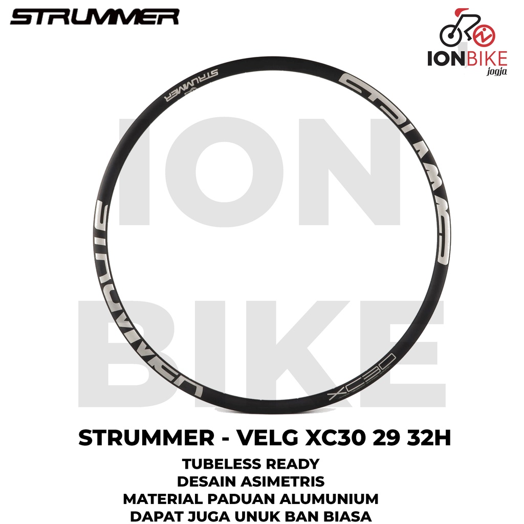 Velg Rim Rims Strummer 29 Inch XC30 32 Hole 32H Tubeless Alloy PCS Superlight Ringan 32 H Sepeda Gun