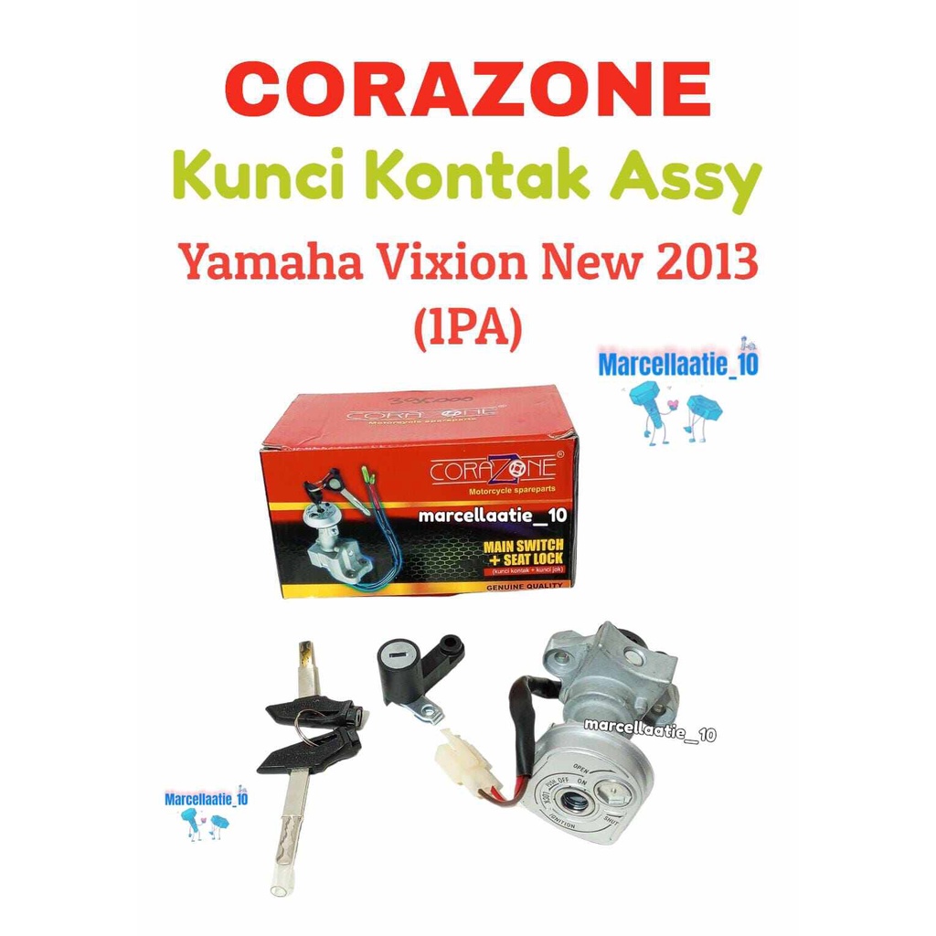 1 SET CORAZONE KUNCI KONTAK ASSY YAMAHA VIXION NEW 2013 / 1PA KUNCI KONTAK MURAH MOTOR VIXION MAIN S