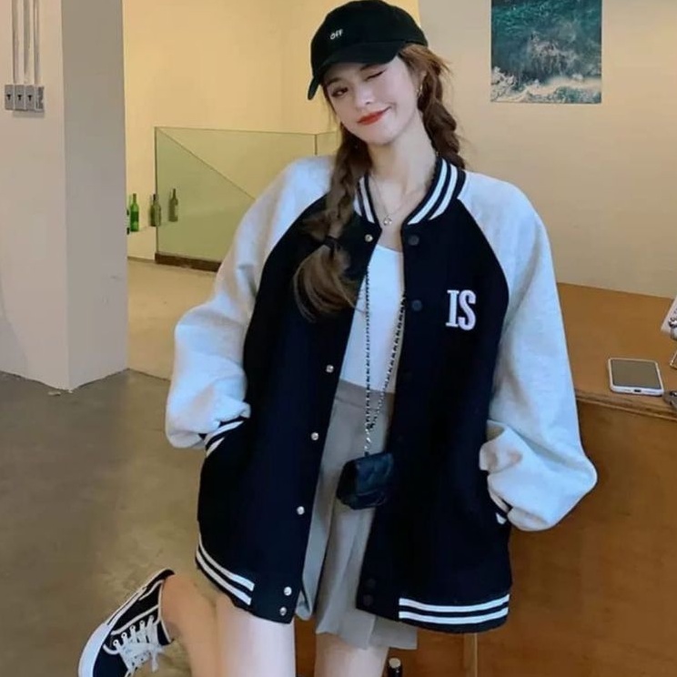 Jaket Zipper Varsity Baseball Pria Wanita Laki Perempuan Couple Cewek Cowok Oversize Jumbo Big Size 