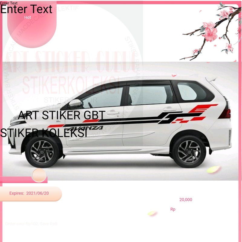Stiker mobil stikercuting lis variasi stiker mobil bahan cuting stiker