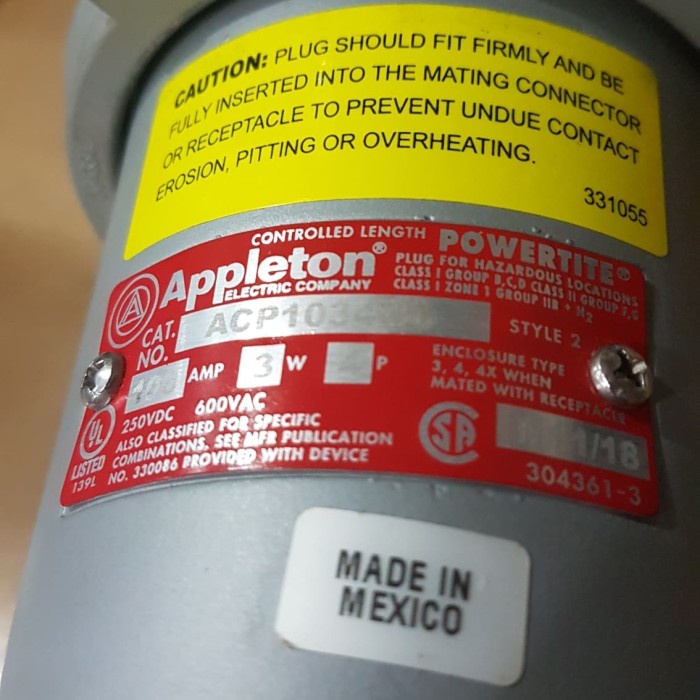 ton Powertite Plug 100A 3W 4P ACP1034CD ACP1034 CD ACP 1034CD