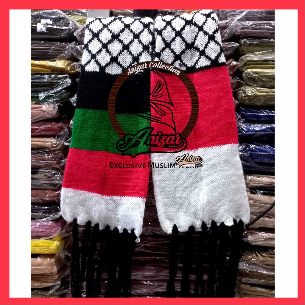 Syal Palestina / Syal motif Palestina / Syal Bahan Rajut Premium /Scarf Palestine/Syal rajut Palesti