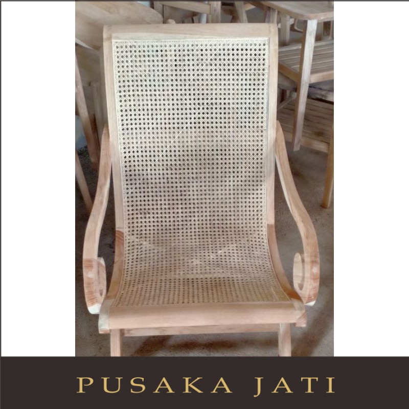 kursi malas rotan/ kursi malas retro pusaka jati