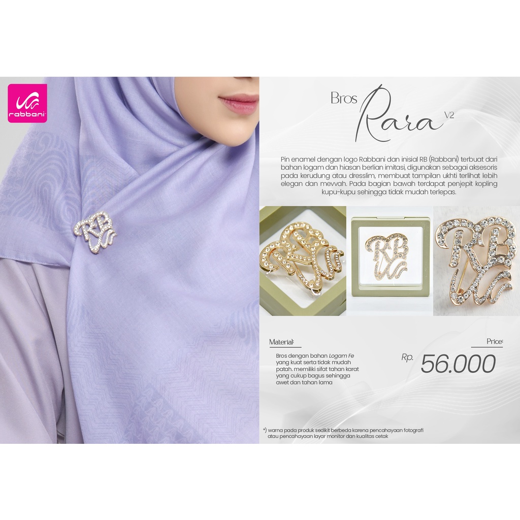 Bros Rabbani Ori warna Emas Zircon Elegan Cantik Anti yg Bagus Karat Bross Baju Kebaya Gamis Wanita 