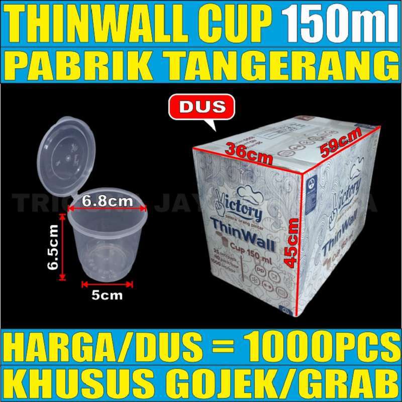 Thinwall Cup 150ml Cup Puding 150ml Per dus Tempat Cake Cup Gelas Plastik Sambal Merpati Murah