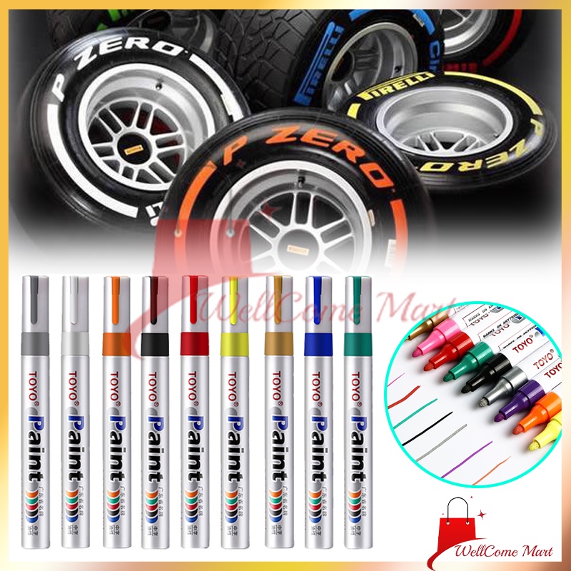 

Spidol Warna Spidol Ban TOYO / Paint Marker Toyo Original / Karet Car Tyre Paint Marker Permanent
