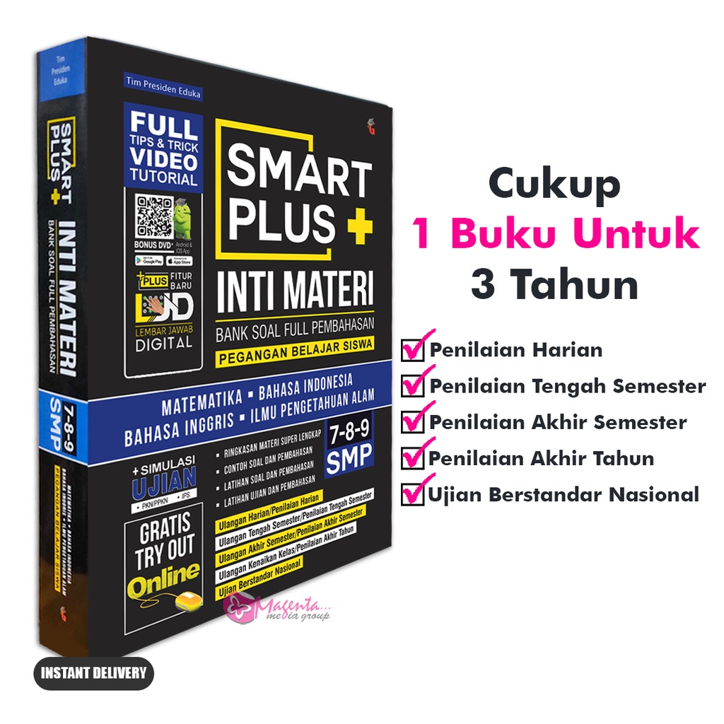 Buku Pelajaran SMP Smart Plus Smp/Mts Inti Materi Bank Soal Full Pembahasan