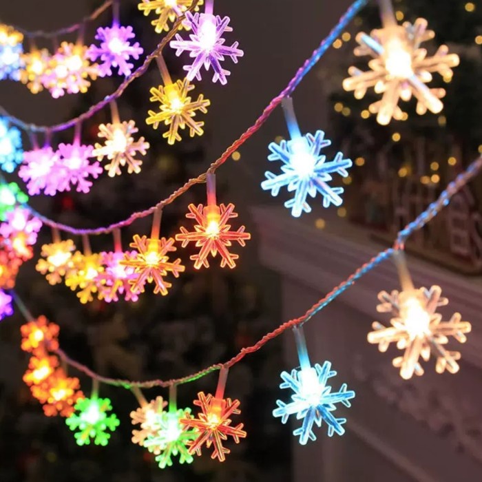 KH97 BAKELIFE Lampu salju 10meter lampu snowflake natal lampu pohon natal - colorful, 10meter 100LED