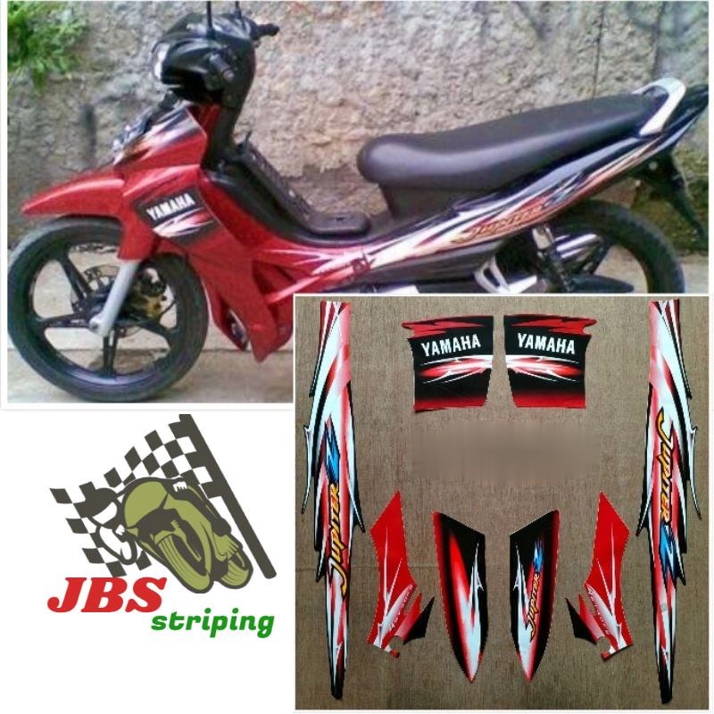 striping  yamaha jupiter z burhan merah hitam tahun 2007 stiker jupiter z kualitas bagus