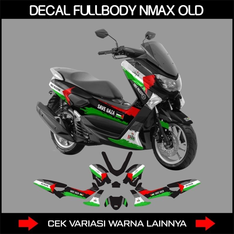 Decal FullBody Yamaha Nmax 155 Lama Palestine / Striping Yamaha Nmax Old Motif Palestina / Sticker M