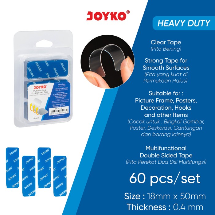 

Multifunctional Double Sided Tape Pita Perekat Dua Sisi Joyko MDST-8