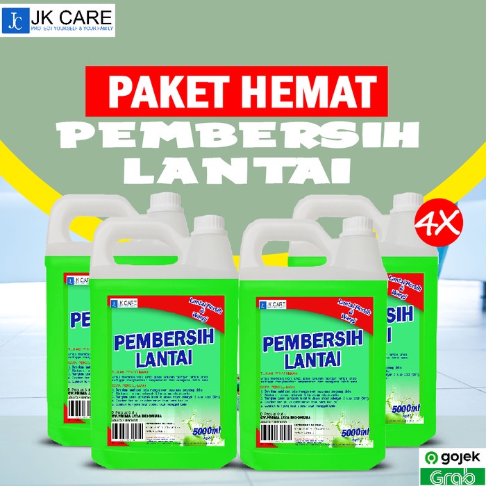 (PAKET HEMAT) 4x Pembersih Lantai 5 Liter Aroma Apel (OJEK)