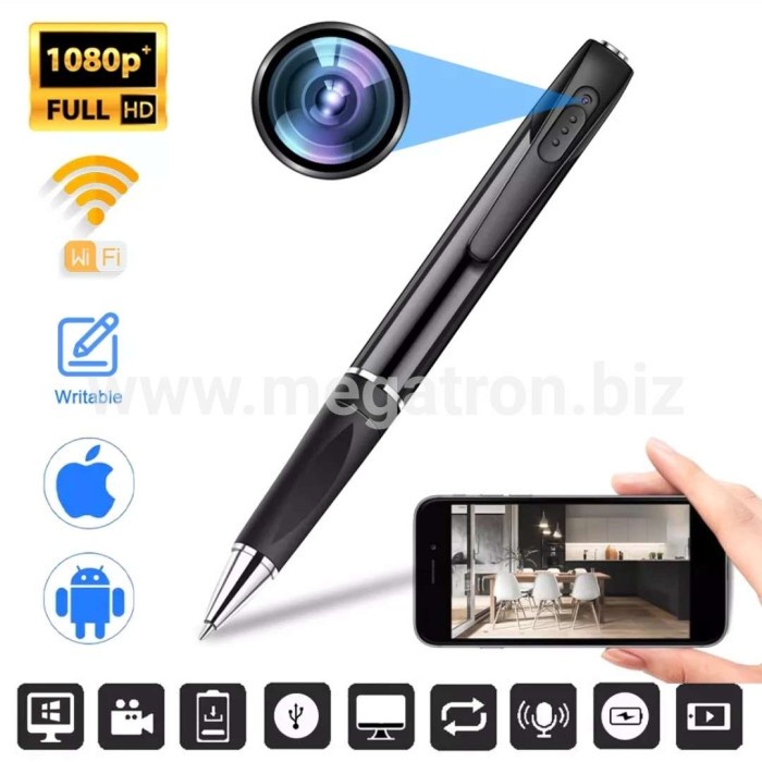 Wifi Spy Camera model Pulpen - Kamera tersembunyi bisa live via HP Pen cam