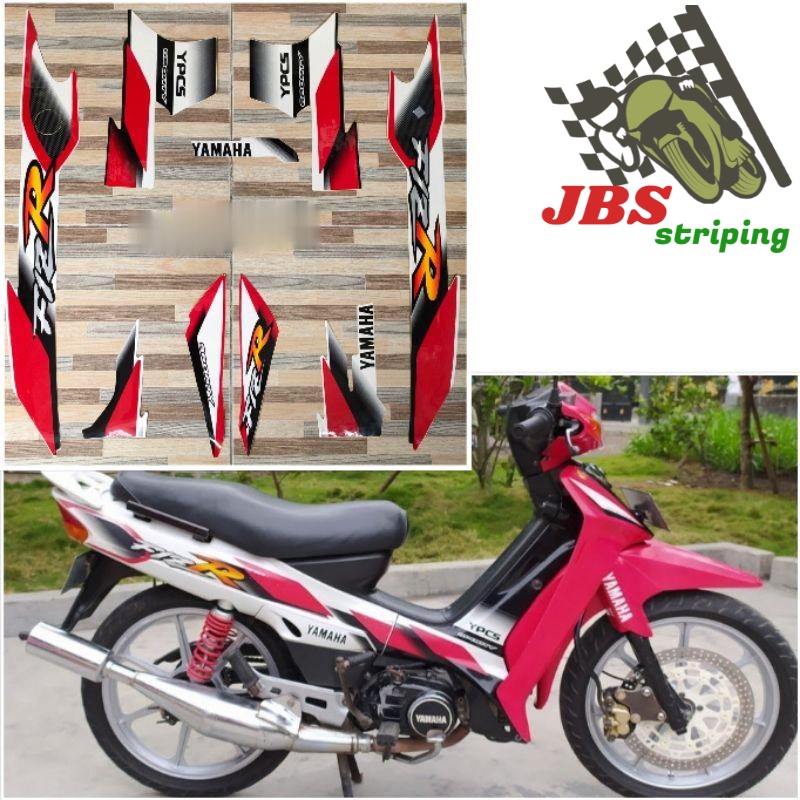 striping  yamaha f1z r fiz r merah putih tahun 2000 2001 stiker lis f1zr fiz r fis r