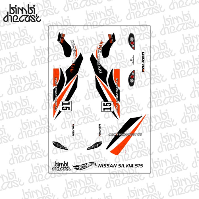 Decal Stiker HW 1/64 Silvia S15 Autosports Transparan