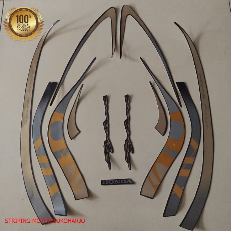 (ORI)  striping  honda scoopy 2021 grey brown kualitas original
