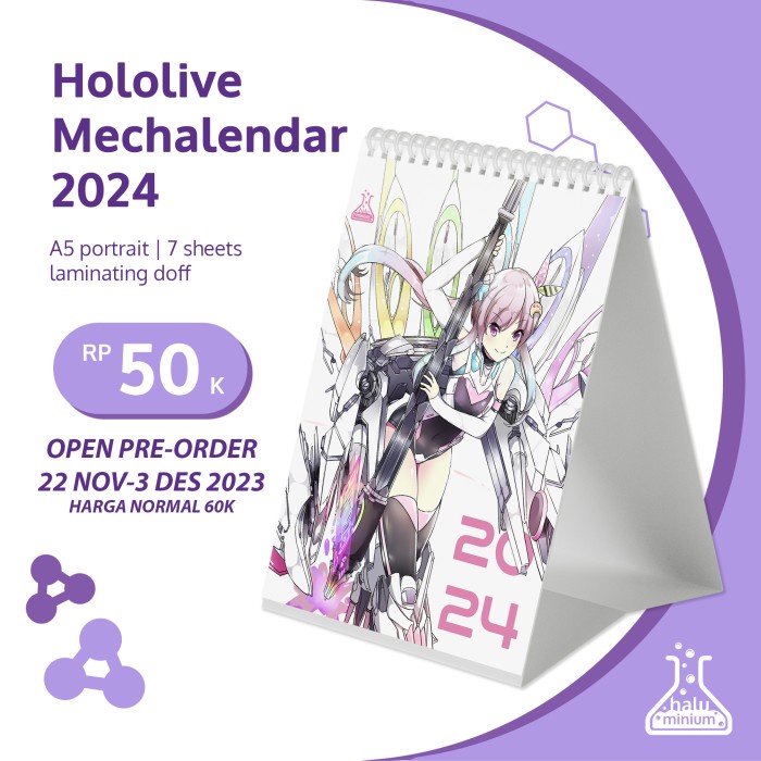 

Kalender Meja Hololive Mechalendar 2024