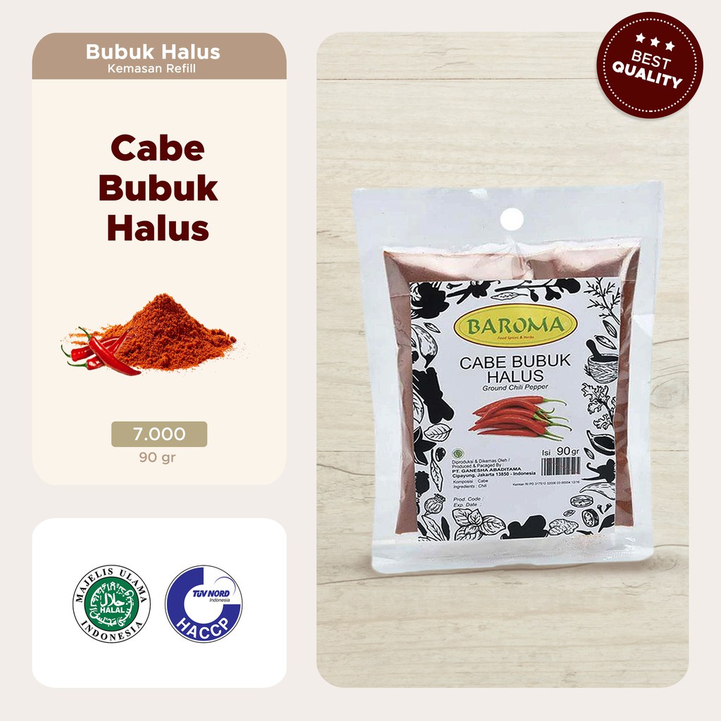 

Cabe Bubuk Refill / Chili Powder 90gr - Baroma Bumbu Rempah