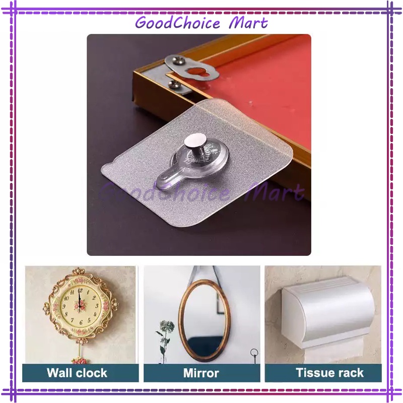 20Pcs Tempelan Hook Baut Paku / Tempelan Dinding Ajaib Baut Gantungan Hook Magic Tempel Perekat Tanp