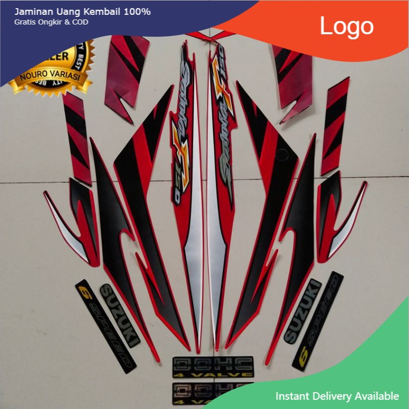 Striping Suzuki Satria fu f 150 2007 2008 merah list motor thailand berkualitas